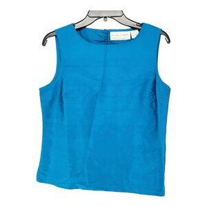 Silk Tank Top Shell Small 100% Silk Teal Blue